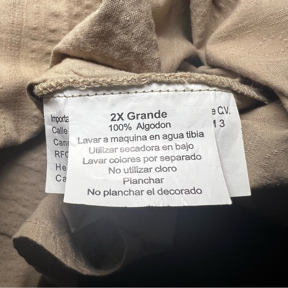 Hard Rock Hotel Cancun Button Up Shirt Men's Size 2XL Beige - Picture 13 of 14